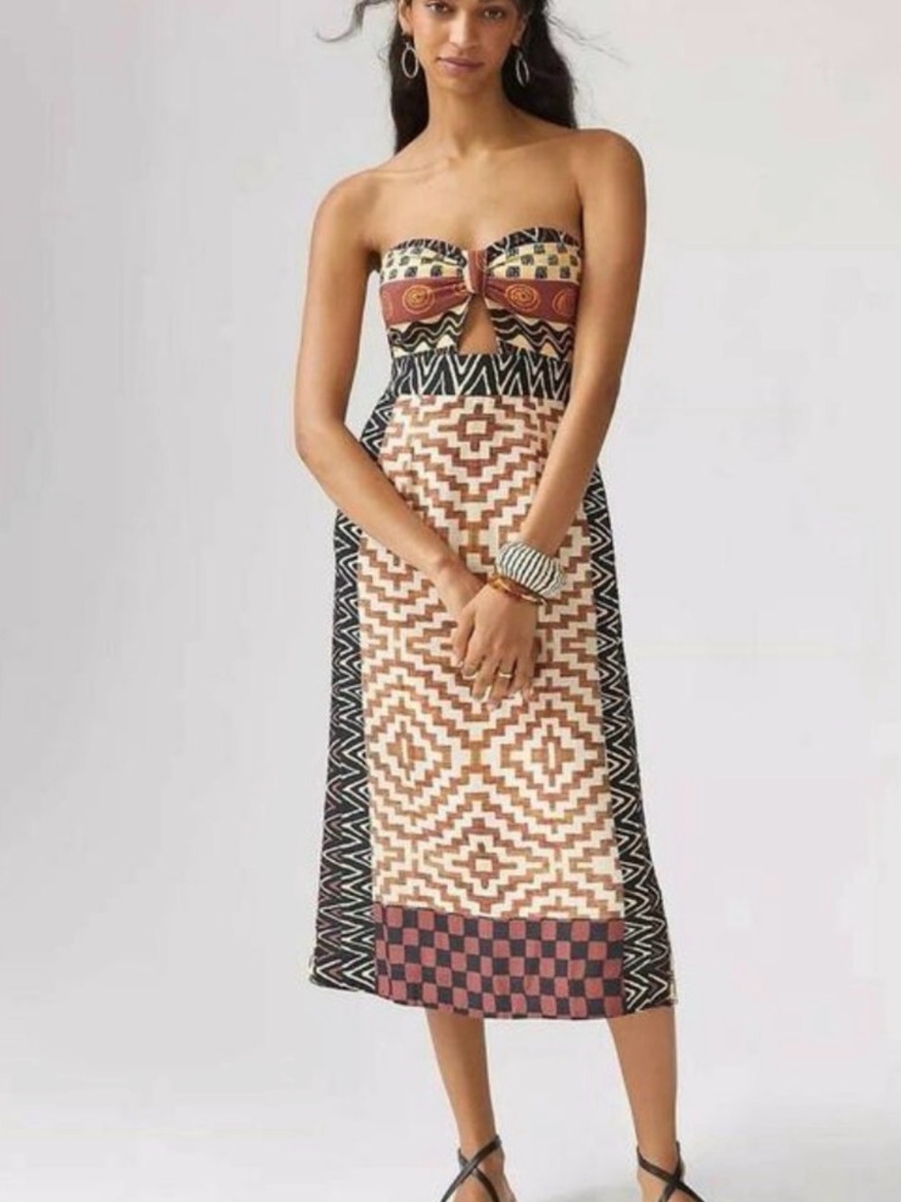 NWT Verb Pallavi Singhee Geo Cut-Out Midi Dress Size 8